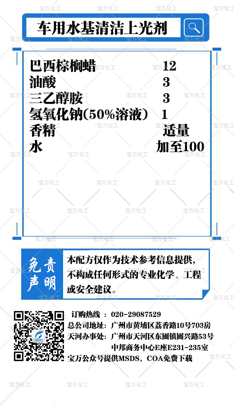 車用水基清潔上光劑