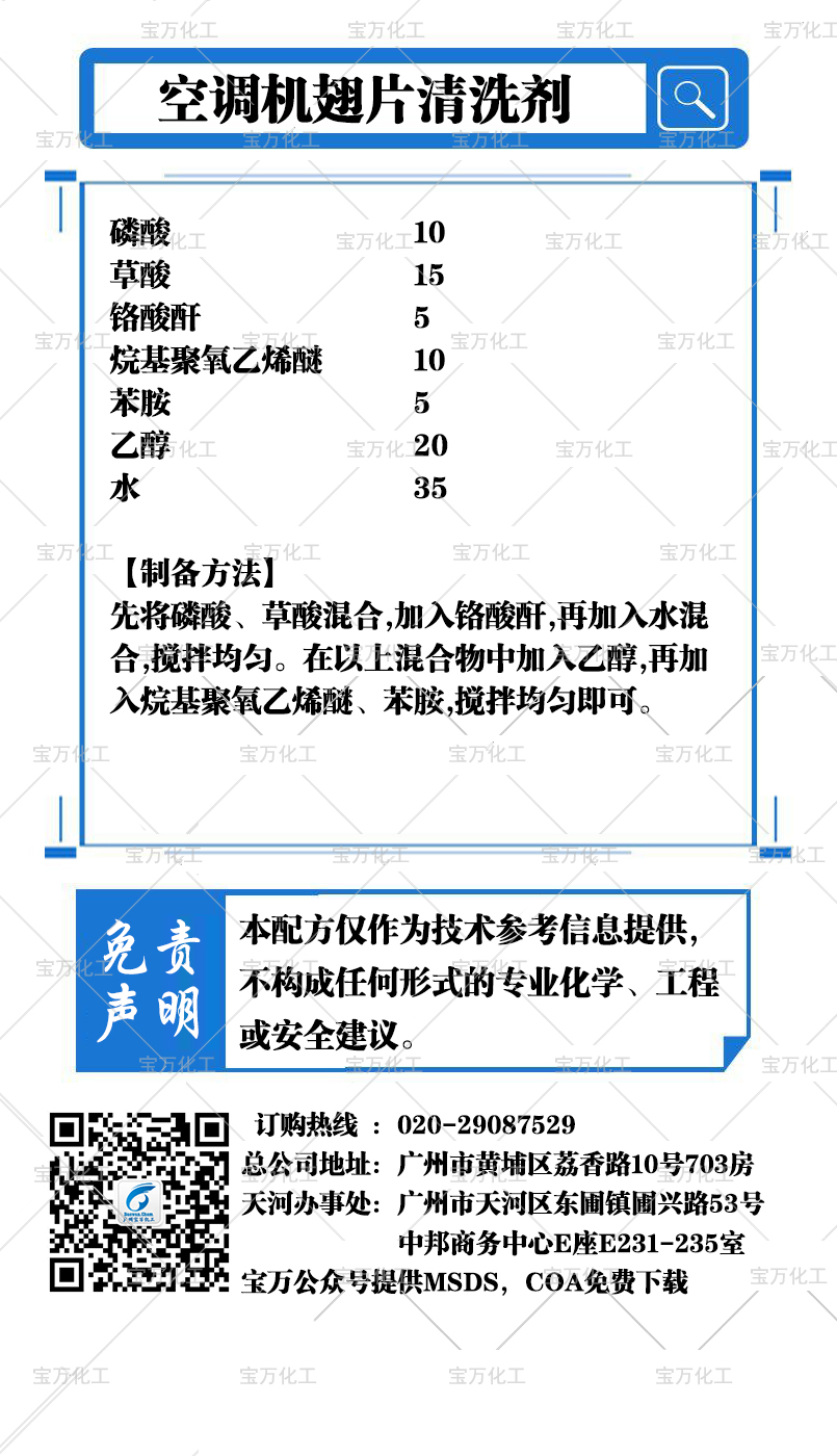 空調(diào)機(jī)翅片清洗劑