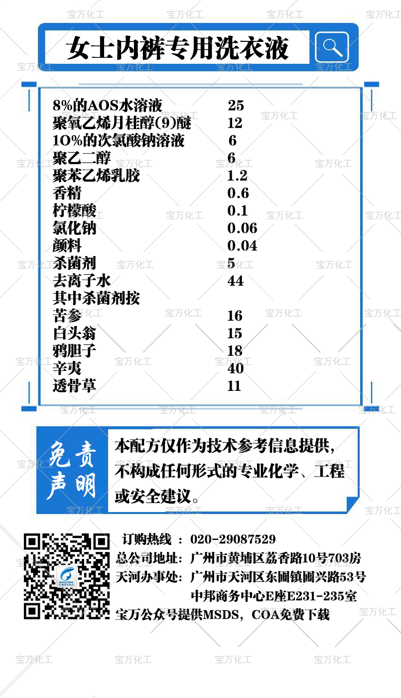 女士?jī)?nèi)褲專用洗衣液