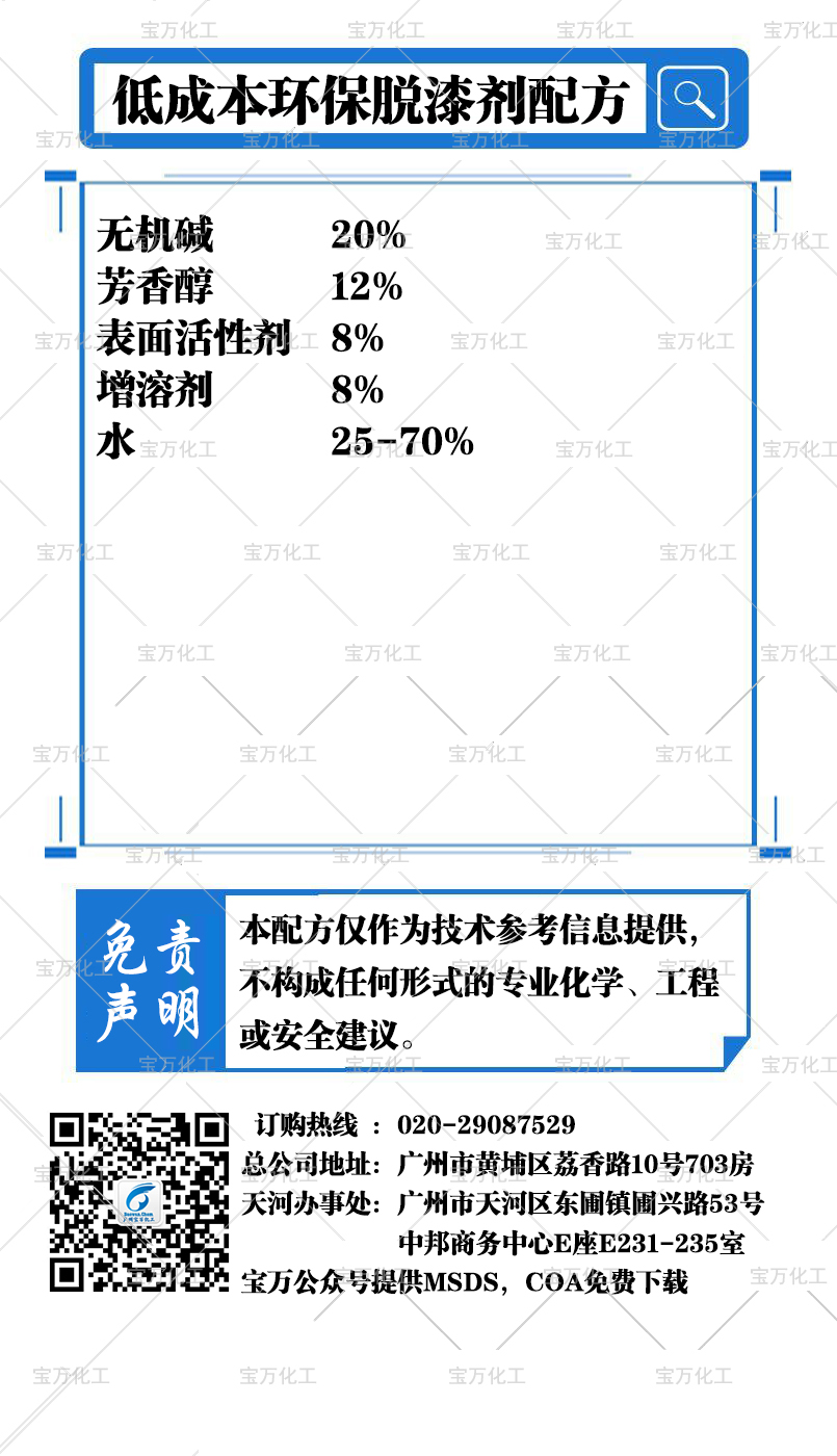 低成本環(huán)保脫漆劑配方